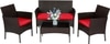 Carry Bird Wicker Patio Furniture Accessorie 4 Seater Sets In Brown And Red Colour