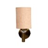 Devansh Metal Electric Wall Light in Gold Colour with Beige Shade Count of 1 Light