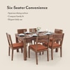 Arabia - Kerry 6 Seater Dining Table Set (Colour- Burnt Orange , Finish- Teak)