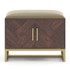 Nina 4 Pairs Solid Wood Shoe Cabinet With Seat In Mango Walnut Finish Taupe Leatherette