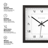 Square Wooden Wall Clock with Roman Numeral Dial and Minute Track
