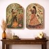 Mughal Royal Lady Garden Wall Art Painting Set of 2 with Gold Frame 16 x 24 Inch