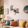 Devansh Metal Electric Wall Light in Gold Colour with White & Black Shade Count of 2 Lights
