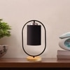 Devansh Black Cotton Drum Wooden & Iron Table Lamp -17 Inch Height  -B