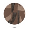 Handmade Round Wool Rug Modern Abstract Brown Beige 10 Feet Carpet