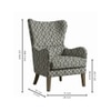 Carolina Printed Infinity Grid Fabric Wing Chair in Green Colour