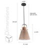 Liebe Shade Wood And Metal Hanging Pendant Light With Beige Cotton Shade