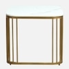Metallive Square Metal Nesting Coffee Table Set Gold Finish White Porcelain Top Set Of 2