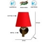 Devansh Metal Electric Wall Light in Gold Colour with Red Shade Count of 1 Light