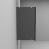 Aluminium Black Profile 4 Fluted Glass Handless Shutters Wall Cabinet In Slate Grey Finish