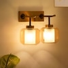 Braelyn Dual Arm Glass and Metal wall light