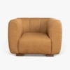Fior Solid Wood One Seater Sofa in Brown Colour