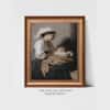 Artistry Black White Mother Child Printed Framed Canvas Canvas Wall Prints Set of 1 Multicolor Matte