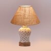 Devansh Conical Beige Jute Shade Lamp With Wood & Mosaic Glass Base For Decoration/Office/Home/Gifting/Study For Decoration/Office/Home/Gifting/Study -(10X10X14.5) Inches -A