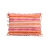 Acrylic Striped Cushion Cover with Lace Set of 2 (12 X 18 Inches)