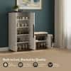 Baltoro Engineered Wood Tall Shoe Rack with Seating in White Finish