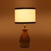 Devansh Multicolor Cotton Table Lamp With  Wood Natural Base (7X13 Inches)-8