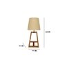 Angular Wooden Table Lamp with Brown Base and Premium White Fabric Lampshade