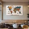 The Castle Decor World Map Wall Art Design 8 Wooden Framed 27x48 Inch
