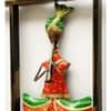 Desert Art Metal Handpainted Zig Zag Three Sardar Wall Hanging in Multicolour