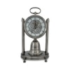 Vintage Industrial Steampunk Table Clock Silver Antique Finish with Visible Gears