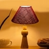 Devansh Maroon Jute Table Lamp With G Wood Natural Base (10X18 Inches)-36