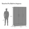 Bocado 3 Door Wardrobe in Sheesham Finish