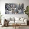 The Castle Decor Snow Dog Wall Art Set of 5 Digital Painting 27x48 Inch