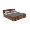 Meighen Platform King Size Storage Bed In Brown Finish