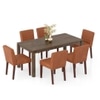 Atlas Solid Wood 6 Seater Dining Table Ludo Upholstered Dining Chair