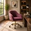 Doe Buck Louise Modern Purple Velvet Office Chair