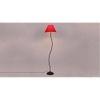 Violet Red Fabric Floor Lamp with Black Iron Base
