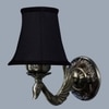 Devansh Gold Antique Wall Mounted Lamp With Black  Cotton Shade