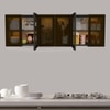 Aluminium Black Profile 6 Brown Tinted Glass Handless Shutters Wall Cabinet In Slate Grey Finish