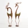Desert Art Metal Handpainted Golden Deer Showpiece Set of 2