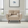 Faro Velvet 1 Seater Sofa in Cream Colour