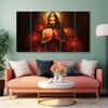 The Castle Decor Goddess Laxmi Wall Painting Wooden Framed 27x48 Inch (Style 2)
