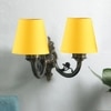 Devansh Metal Electric Wall Light in Antique Gold Colour with Yellow Shade Count of 2 Lights