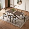 Anderson Solid Wood 8-Seater Dining Table With 8 Clarke Dining Chairs (Finish : Danish Walnut, Chair Colour : Vapour Grey)