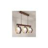 Hexagram 3 Series Brown Solid Wood Cluster Hanging Light