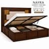 Nayra Solid Wood Compact King Bed Hydraulic Storage Provincial Teak Finish Mattress 72 x 72 Inches