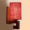 Devansh Solid Wood Electric Wall Light in Maroon Colour with Maroon Shade Count of 1 Light