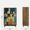 Olyn Mango Wood Handpainted Multicolour 2 Door Tall Cabinet In Natural Finish