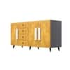 Hexa Red Multipurpose Storage Cabinet With 4 Drawer 3 Door in Slate Grey And Giant Wood Colour
