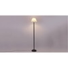 Marlin Off White Fabric Floor Lamp with Black Iron Base