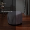 Luxe Collection Grey Fabric Pouf Ottoman