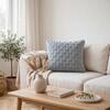 Kelly Knit Quarry Grey Decorative Cushion Cover 16 x 16 Inches