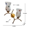Devansh Metal Electric Wall Light in Gold Colour with Multi Shade Count of 2 Lights