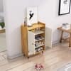Hexa Red Engineered Wood Shoe Rack in Giant Wood and Frosty White Colour