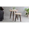 Ethereal Gold Round Nesting Tables with Wooden Legs, Side Tables, Wooden Tables, Living Room Decor by A Tiny Mistake